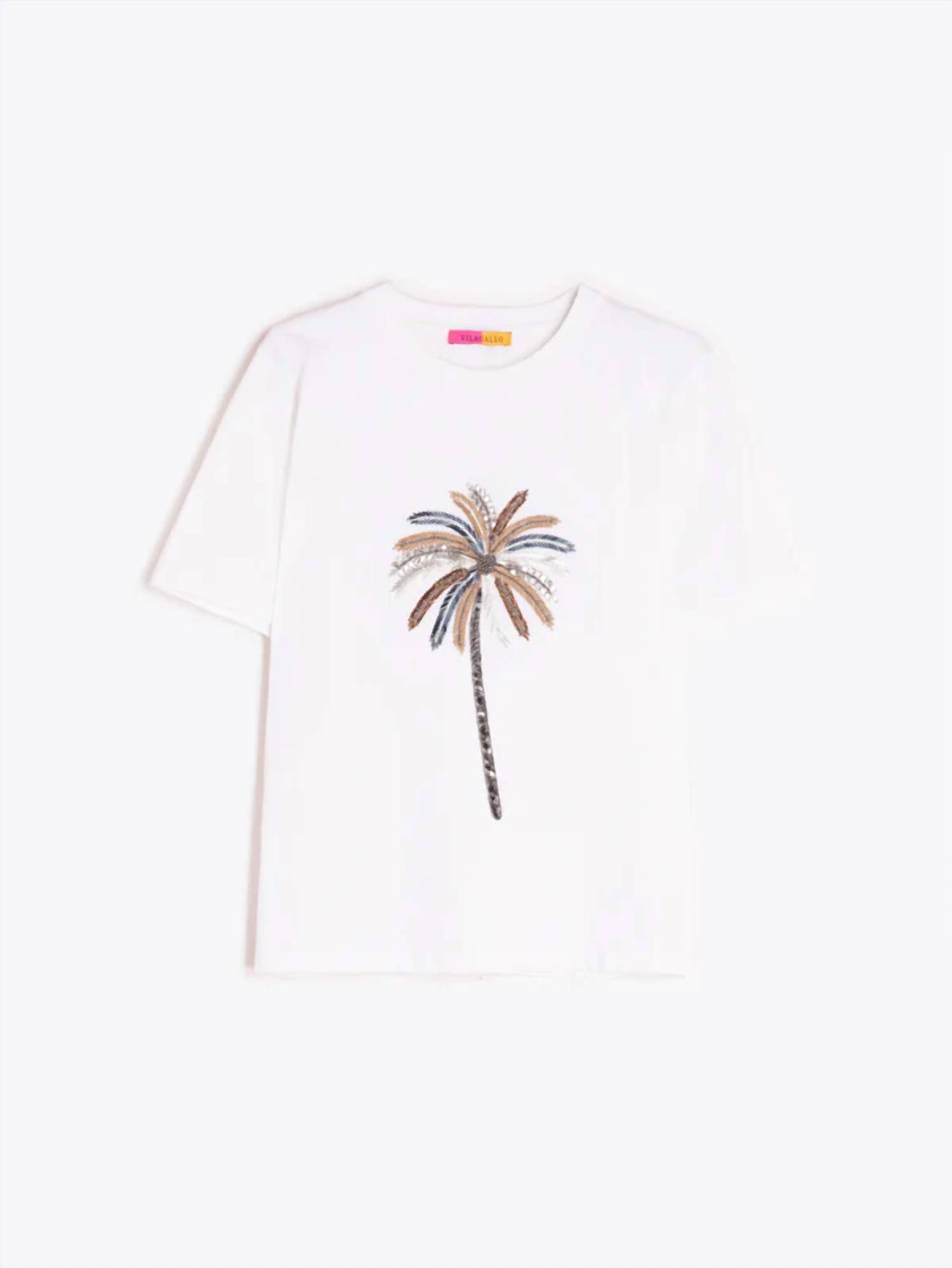 Vilagallo - Embroidered Palm Tree T-shirt