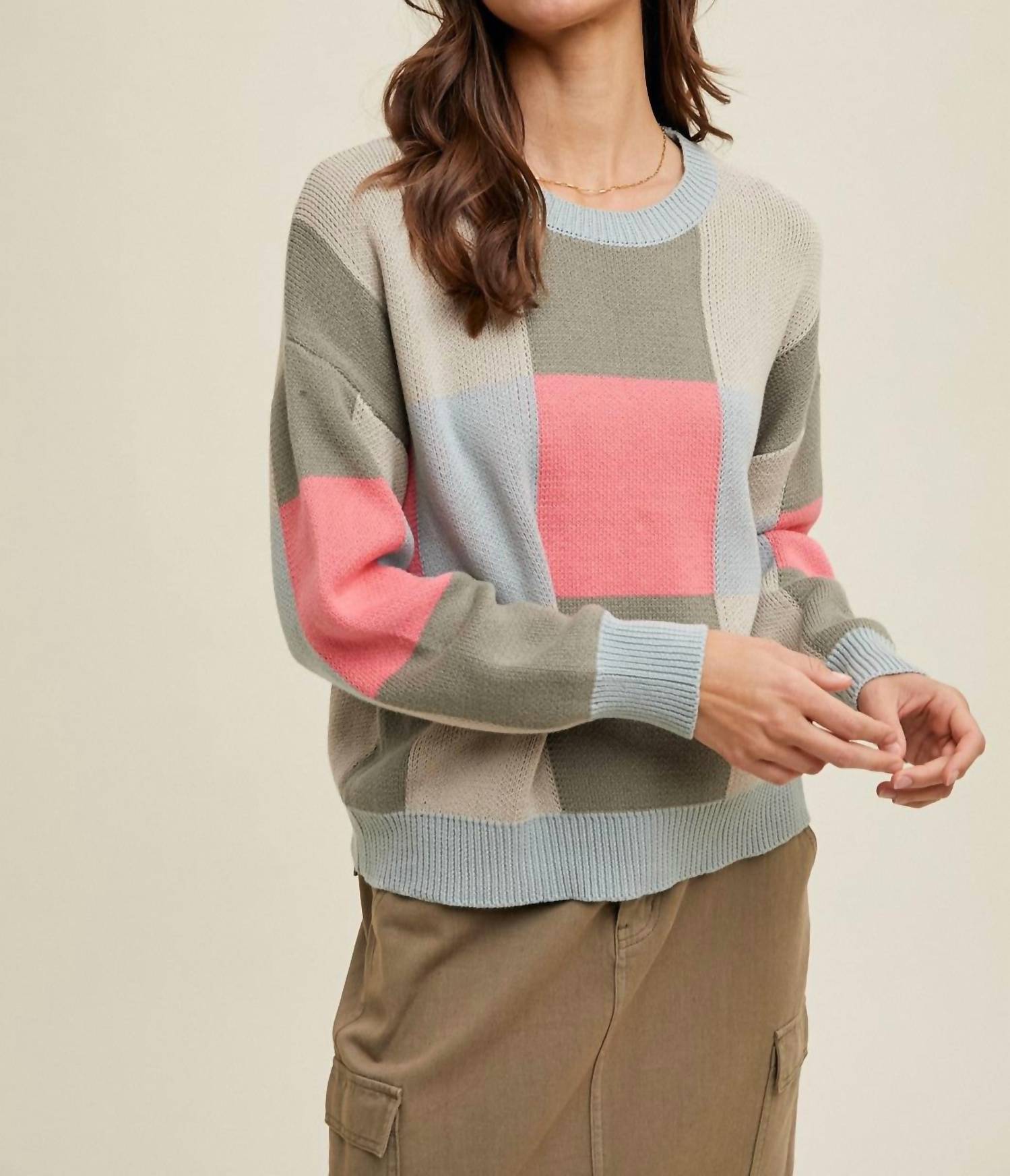 Wishlist - Colorful Check Sweater