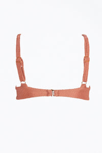 REBECCA RIBBED O-RING BIKINI TOP