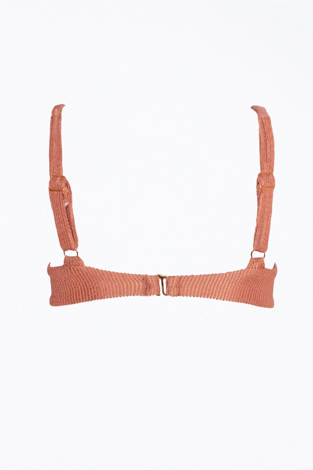 REBECCA RIBBED O-RING BIKINI TOP