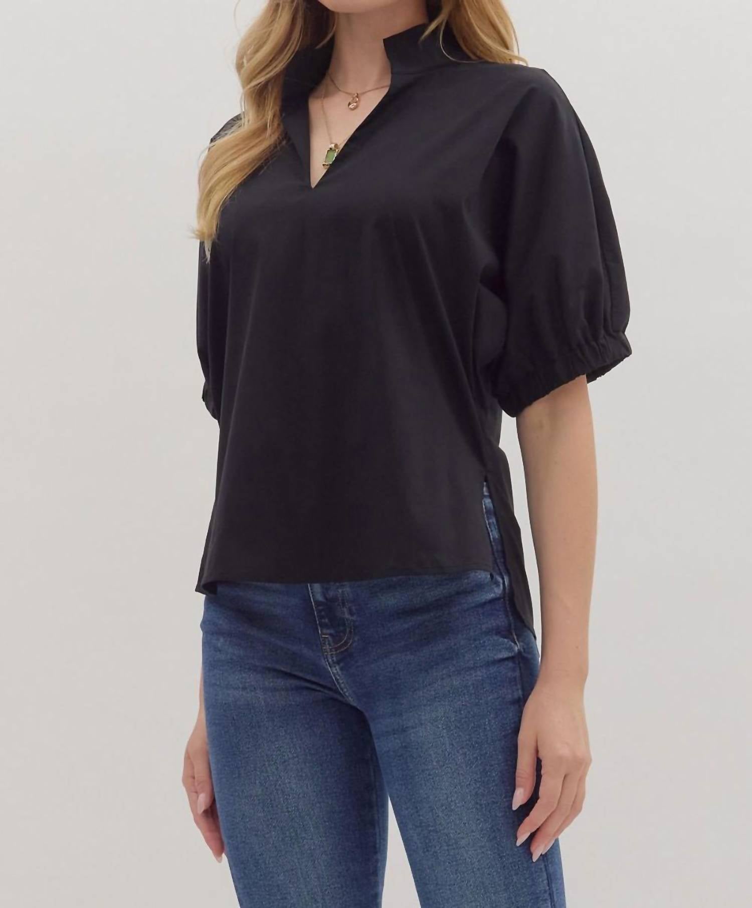 entro A Walk In The Dark Top in the dark top in black - women's blouse - view 5