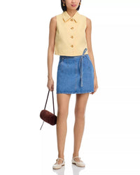 TANYA TAYLOR Parton Top in butter - women's tank top - detail view