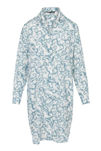 catherine gee Sophie Button Dress in azulejo - women's dress - alternate view