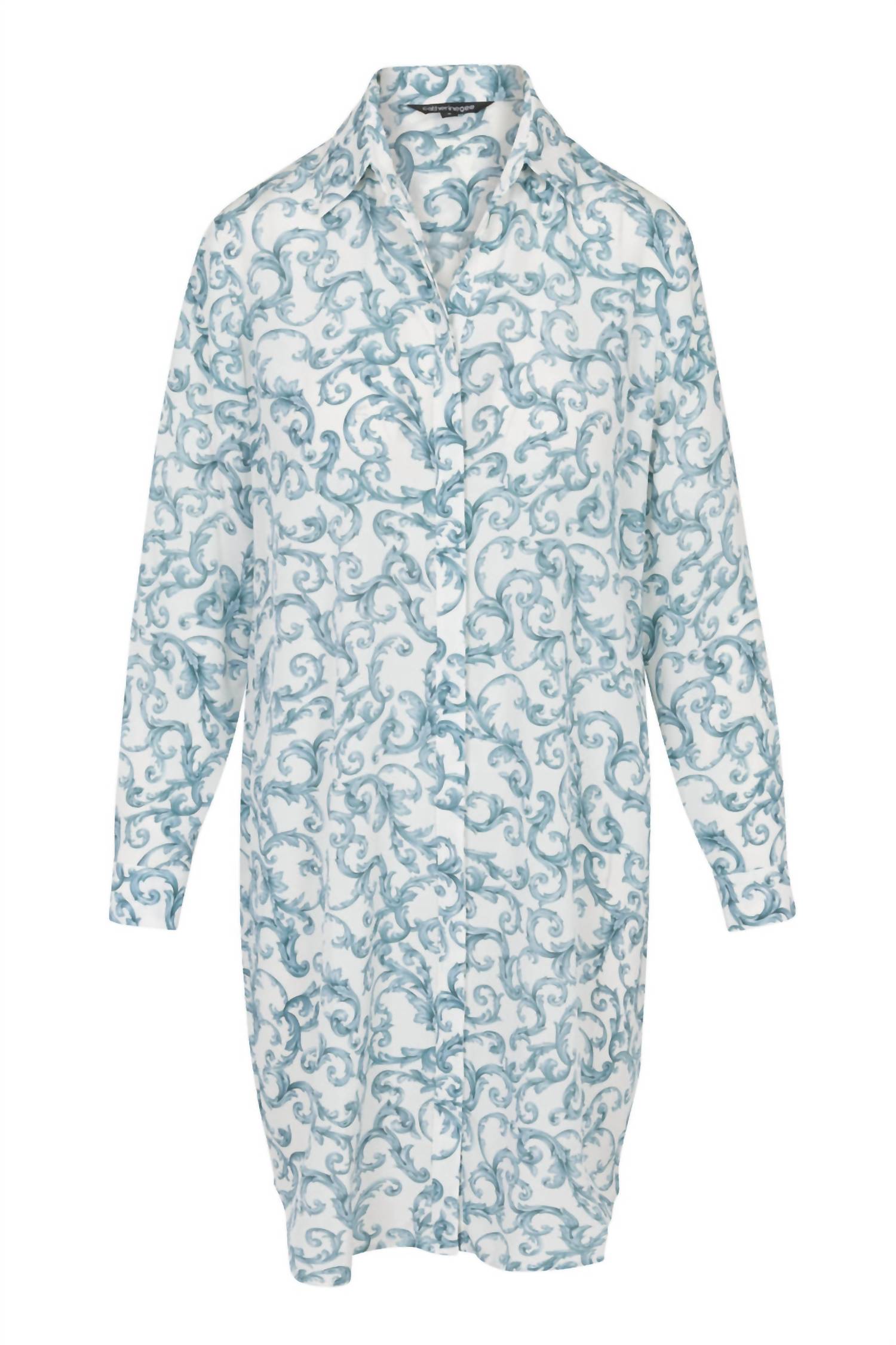 catherine gee Sophie Button Dress in azulejo - women's dress - alternate view