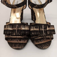 Salvatore Ferragamo - Women's Violet Laminated Leather Heeled Sandals
