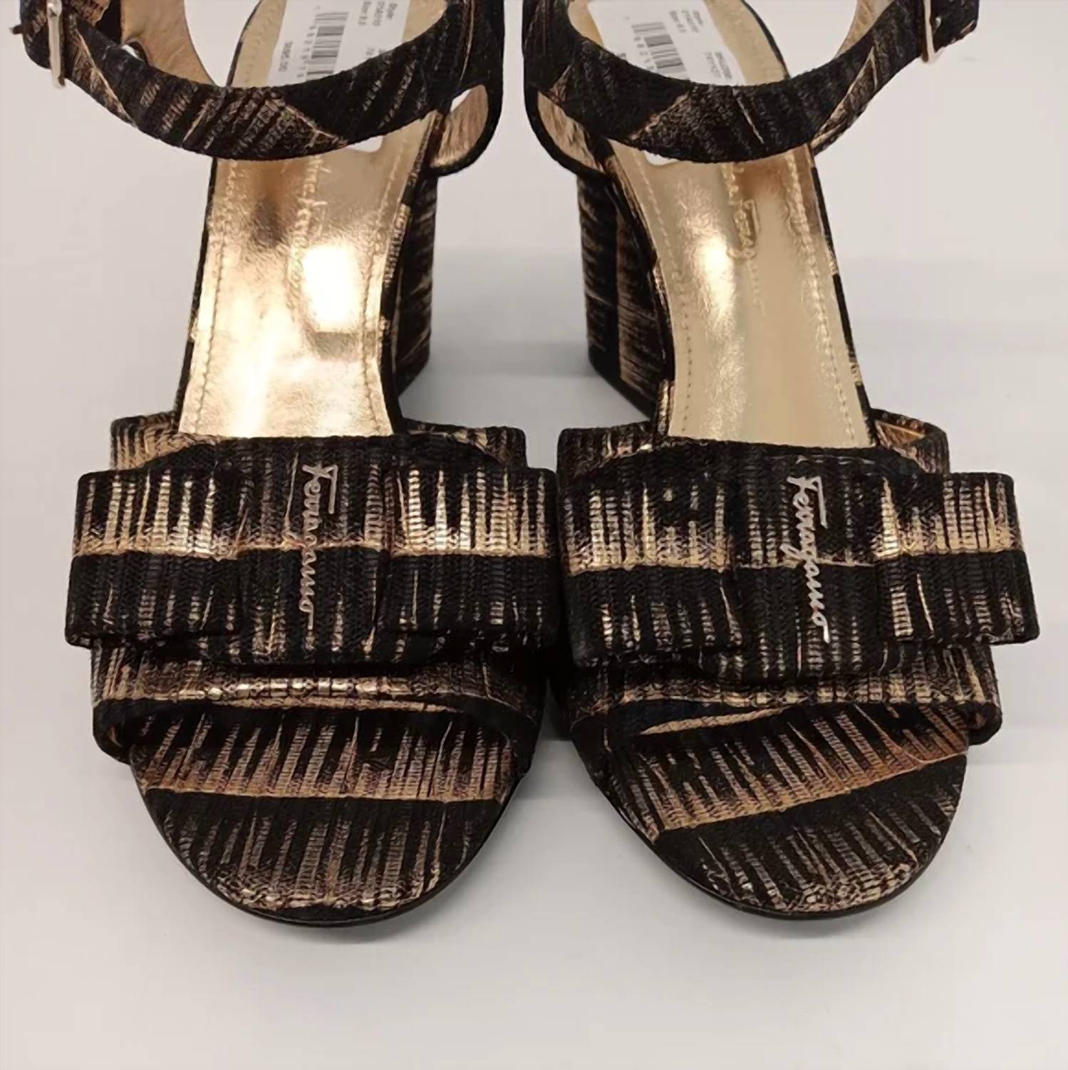 Salvatore Ferragamo - Women's Violet Laminated Leather Heeled Sandals
