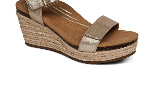Aetrex - Women Sydney Quarter Strap Espadrille Wedge Sandal