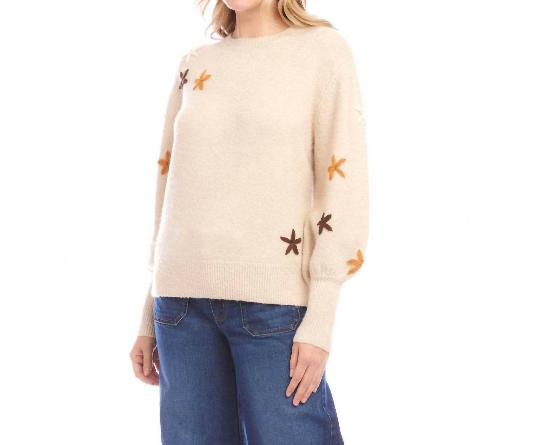 Karen Kane - Emilia Embroidered Flower Sweater