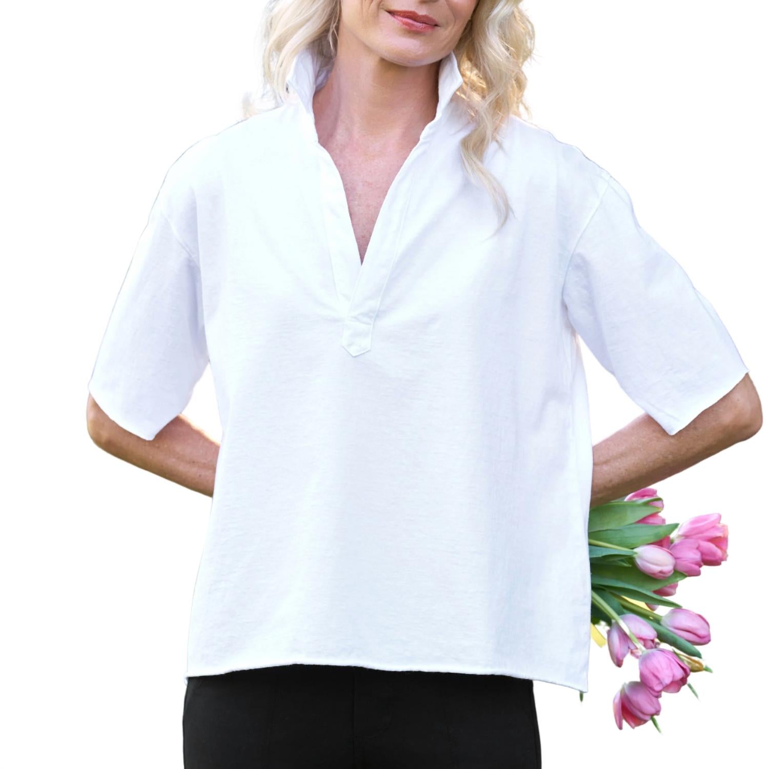 Frank & Eileen - Patty Short Sleeve Popover Top