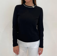 Suzy T - Pearl Detail Crewneck Tee