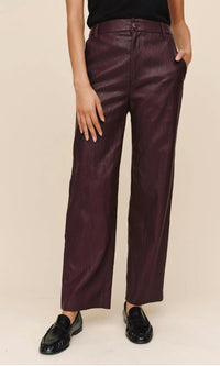 Bella Dahl Faux Leather Pants in crimson embers - women's pants - view 4