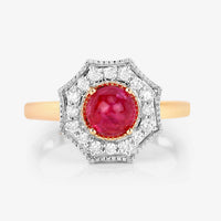 Diana M Jewels Women's Round Natural Ruby Fashion Ring (2.01 Ct) - Classic Plus in 14k yellow gold - women's jewelry