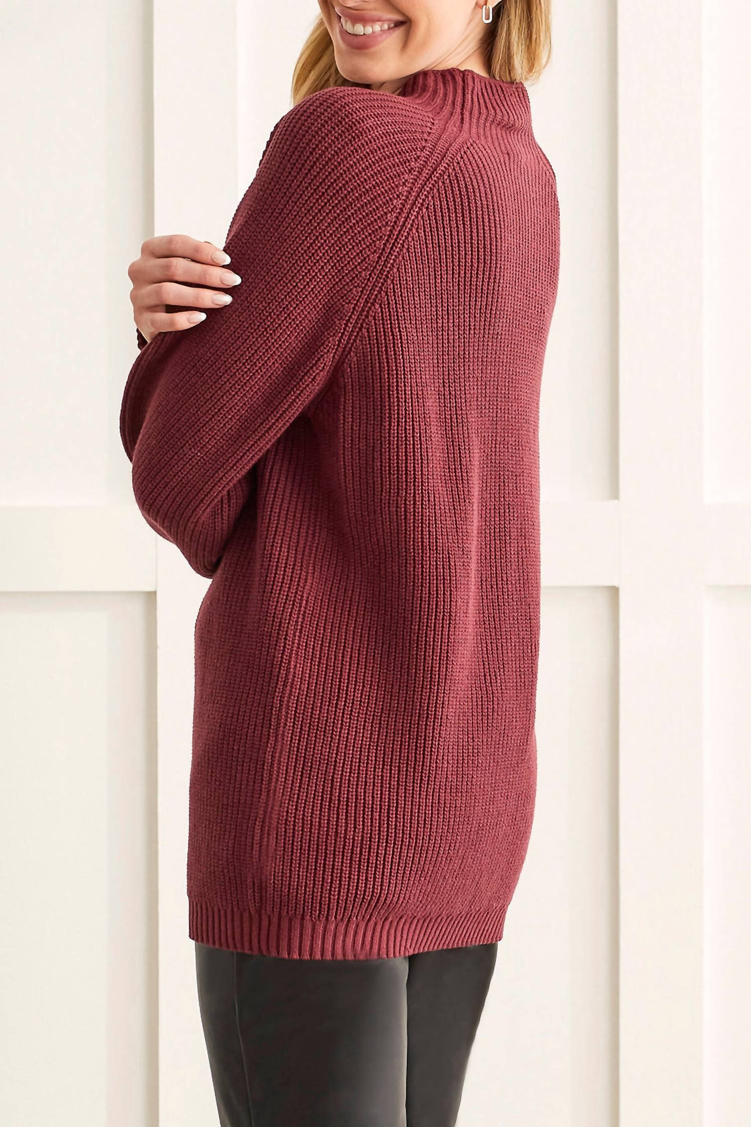 Tribal - Mock Neck Long Sweater