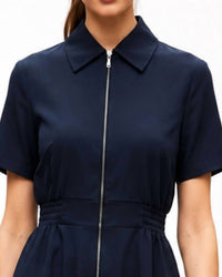Vava - Short Sleeve Zip Up Dress