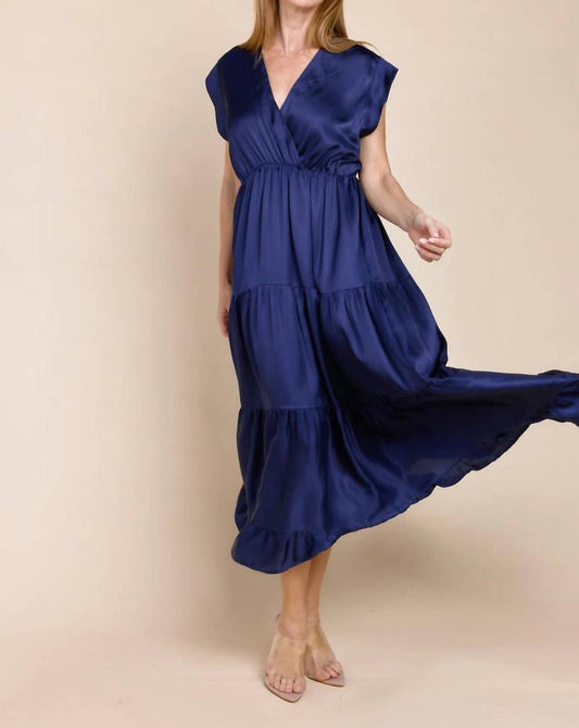 Sofia - Mishal Tiered Satin Maxi Dress