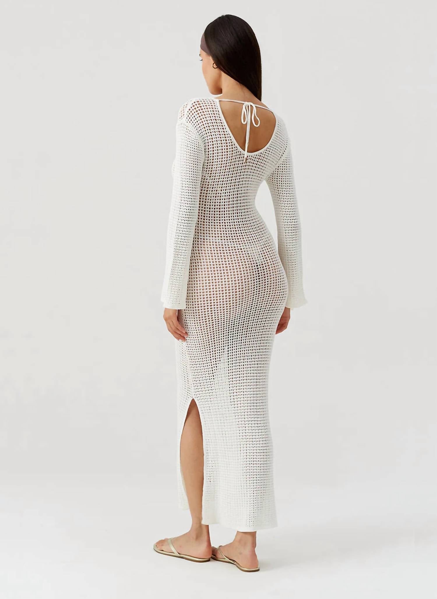Melissa Odabash Casey Maxi Crochet Dress in white - women's dress - alternate view