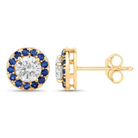 Diana M Jewels Women's Round Lab-grown Diamond Stud Earrings (1.52 Ct) - Classic in 14k yellow gold - women's item - detail view