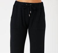 french kyss Women's Cotton Acrylic Slim Fit Jogger in black - women's pants - detail view