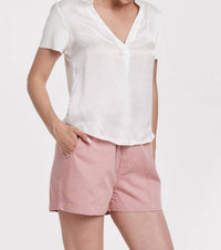 Another Love Lilo V-neck Top in white - women's t-shirt - alternate view