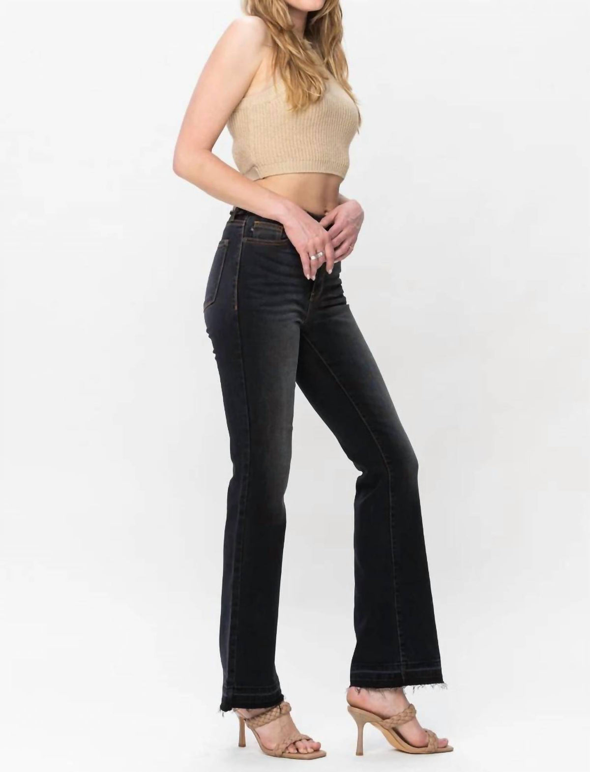 Judy Blue - High Waist Release Hem Slim Boot Cut Jeans