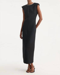 ROHE Open Back Appliqué Maxi Dress in black - women's dress