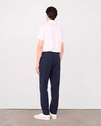 Officine Générale Drew Seersucker Pants in dark navy - men's pants - detail view
