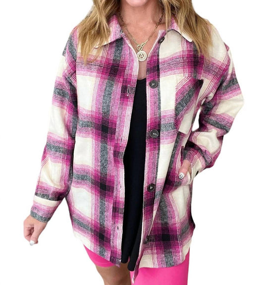 Zenana - Oversized Longline Plaid Shacket