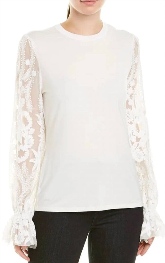 Elie Tahari - Harmani Lace Sleeve Top