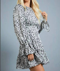 Glam - Printed Dress With Ruffle Sleeves