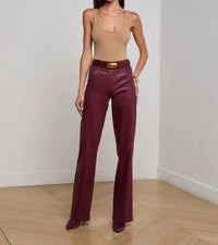 L'Agence - Clayton Coated Wide-leg Jean