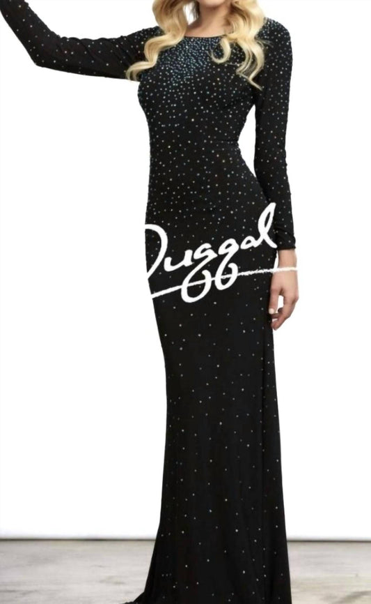 Mac Duggal - Long Sleeve black gown