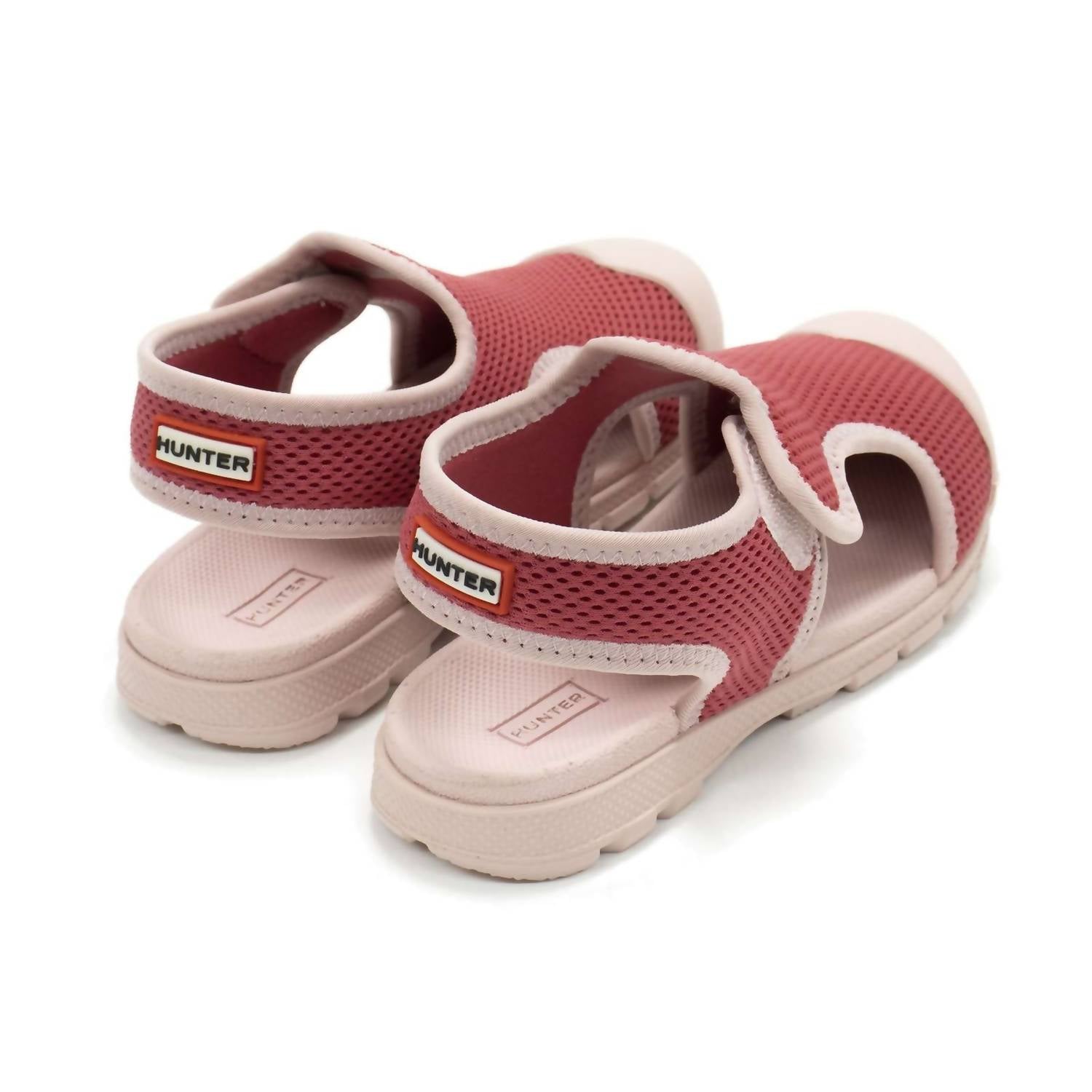 HUNTER Girls Mesh Outdoor Walking Sandals in rowan pink 1 - kids' sandal - detail view