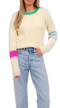 Central Park West - Clementine Crew Neck Arm Stripe Sweater