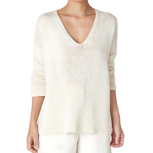 Eileen Fisher - Organic Cotton V-neck Pullover Top