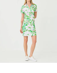 Lilly Pulitzer Dune Short Sleeve Dress in putting green poppyland - women's dress
