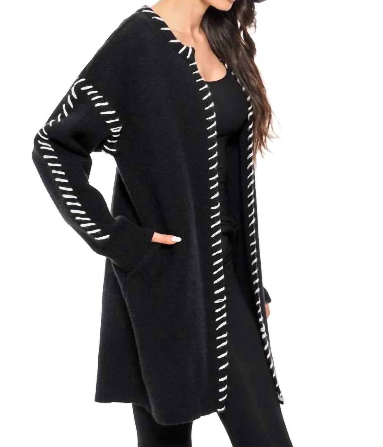 Adore - Contrast Thread Detail Duster Cardigan