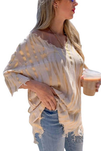 Amoli - Sigrid Printed Distressed Knit Tunic