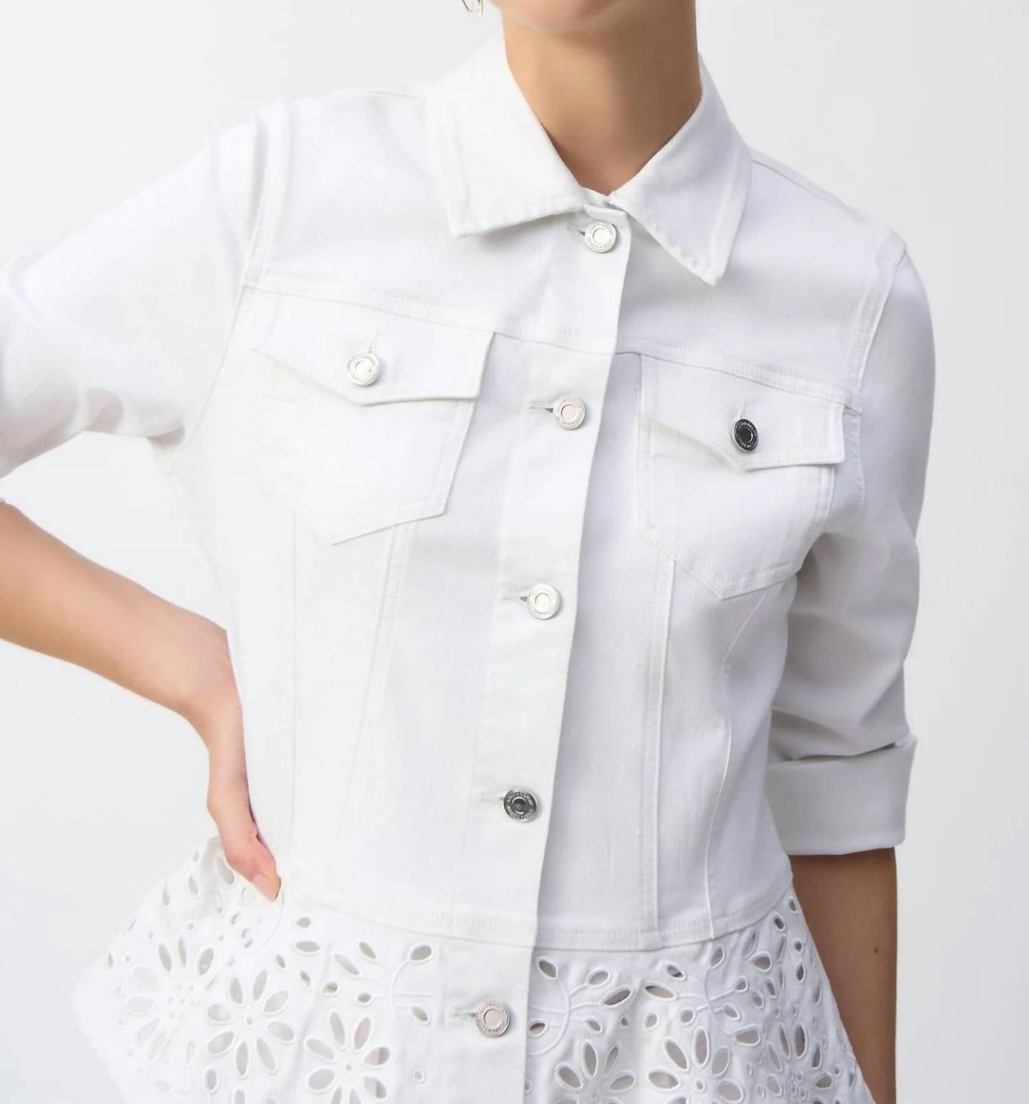 Joseph Ribkoff - Denim Broderie Anglaise Jacket
