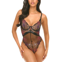 Oh La La Cheri - Leanna Teddy With Embroidered Mesh Bodysuit