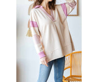 Veveret - Cozy Weekend French Terry Pullover Top