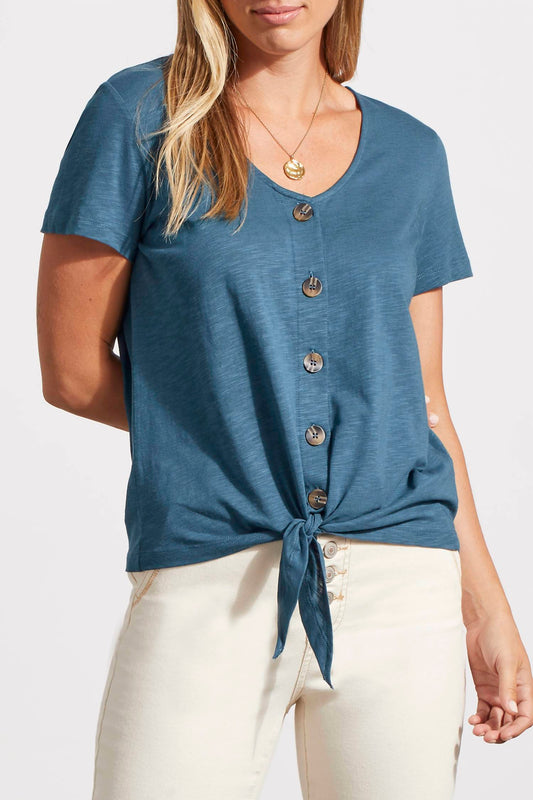 Tribal - Button Knot-Hem Top