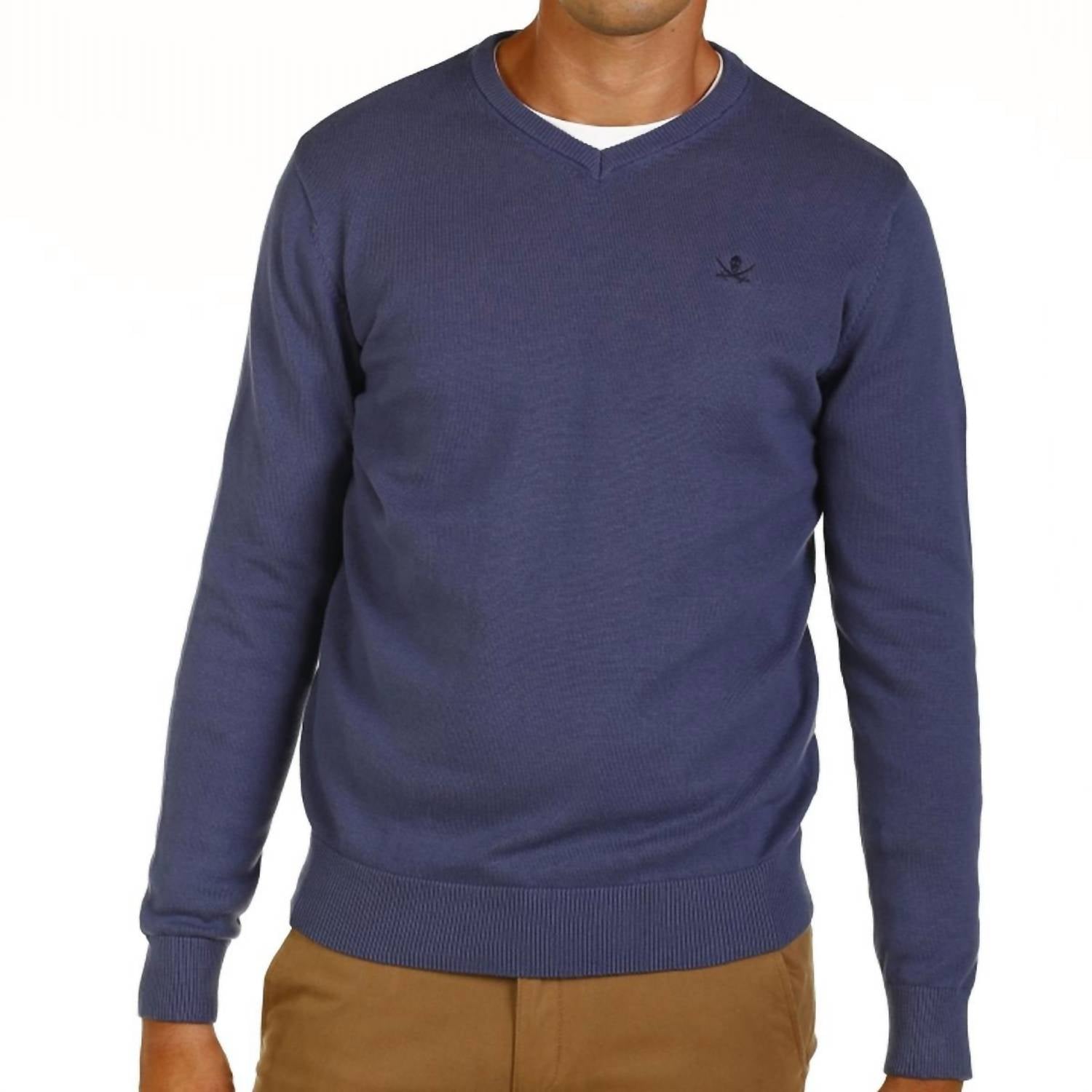 The Time Of Bocha - Mne's Denim V-neck Sweater