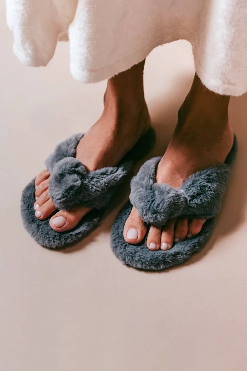 solei sea Women's Izzie Faux Fur Slip-ons in grey - women's shoe - view 7