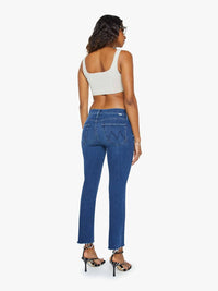 Mother - Mid Rise Dazzler Ankle Fray Straight Leg Jeans