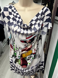 Paris Paris - Women's Belted Cowl Neck Tunic Top