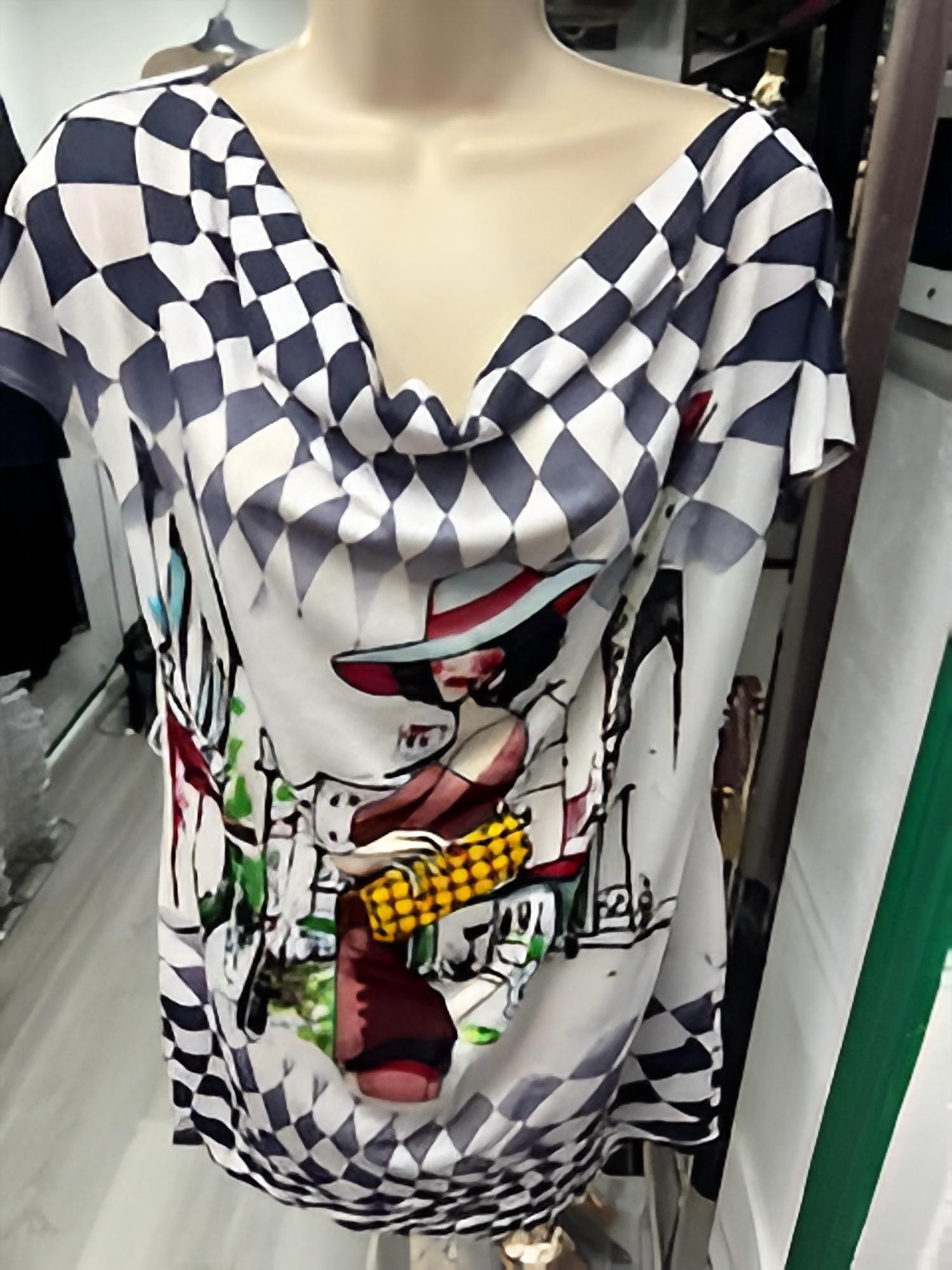 Paris Paris - Women's Belted Cowl Neck Tunic Top