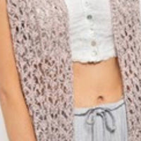 Pol - Two-tone Open Weave Cardigan Vest