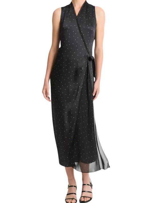 Vince - DOT PRINT PANELED CHIFFON WRAP DRESS