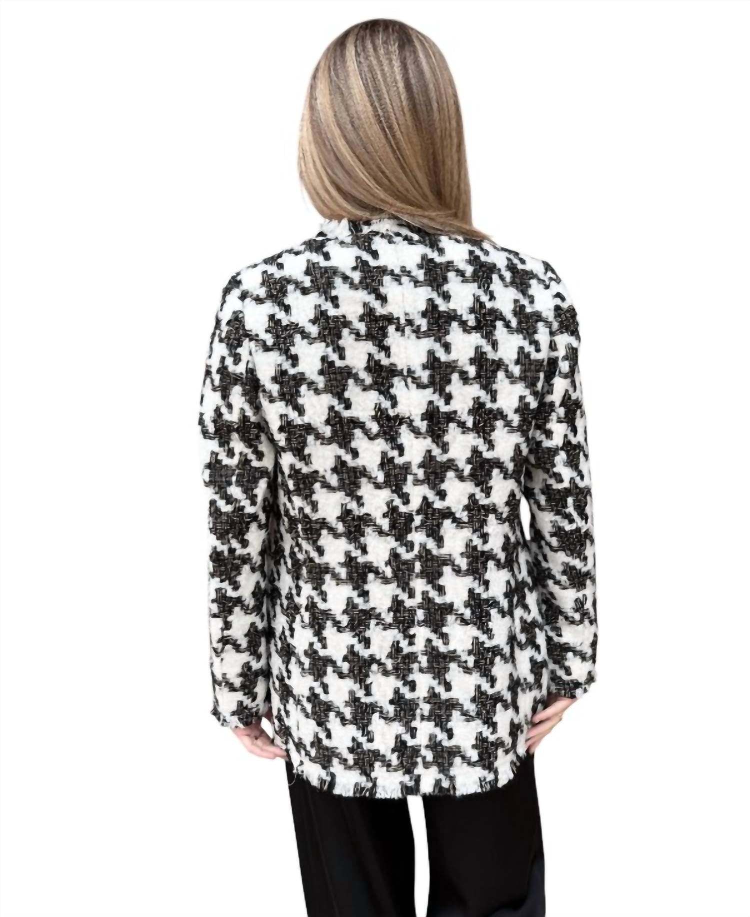 Boho Chic Tweed Blazer in black - women's jacket - detail view