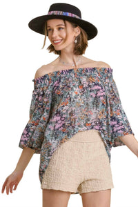 Umgee - Floral Off The Shoulder Smocked Top